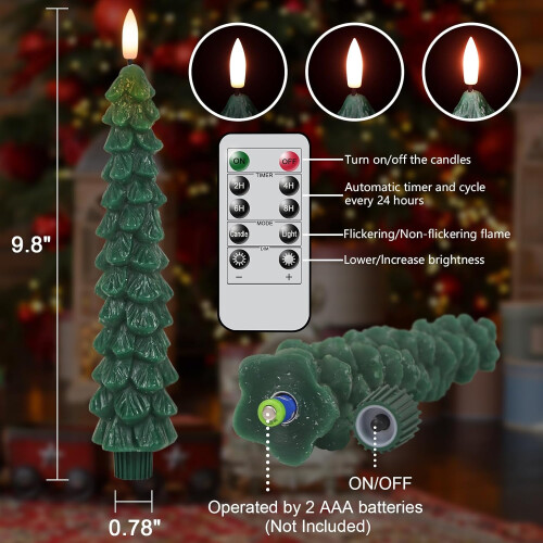4PCS Christmas Tree LED Candles with Remote Timer 1