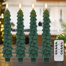 4PCS Christmas Tree LED Candles with Remote Timer