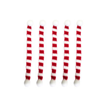 15 Pcs Knitting Striped Fur Ball Decoration Scarf