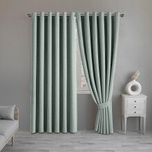 (Sage Green, 66" x 72" (168cm x 183cm)) 100% Blackout Linen Curtains - 260GSM Heavy Thermal Insulated Drapes, Thick Light Blocking Curtains