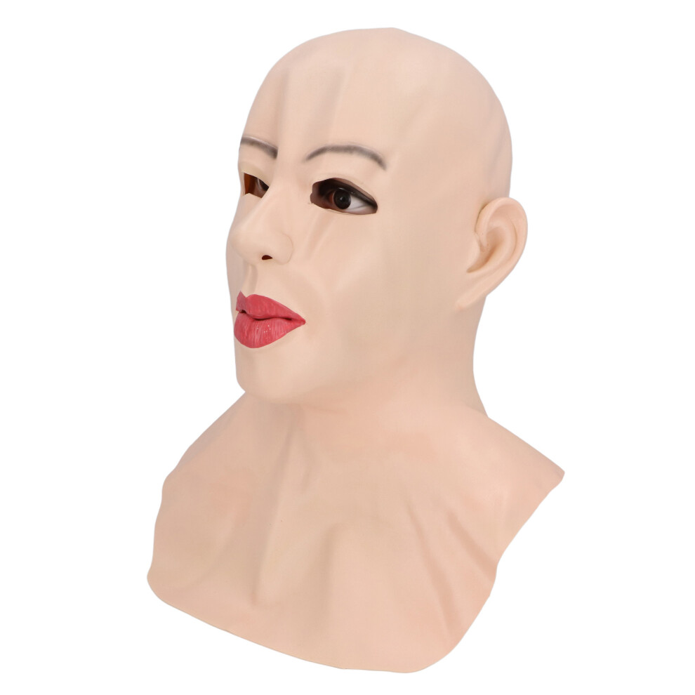 Realistic Female Latex Face Cover Reusable Cosplay Headgear for Festivals & Parties