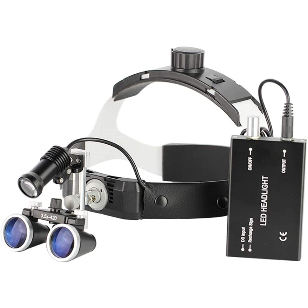 Headband Magnifier with LED Light, 3.5X Surgical Binocular Loupe, Leather Headband for Dental and Clinical Use-image-OPC-PKCHH5X-NEW