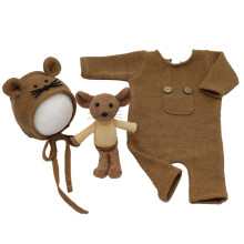 1 Set/3pcs Baby Photography Props Jumpsuit Hat