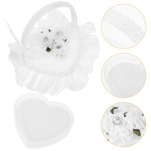 5pcs Heart-Shaped Ring Pillow with Handle