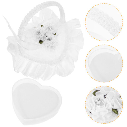 5pcs Heart-Shaped Ring Pillow with Handle