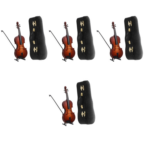 4 Sets Mini Violin Model Kit 25cm Dark Red 2