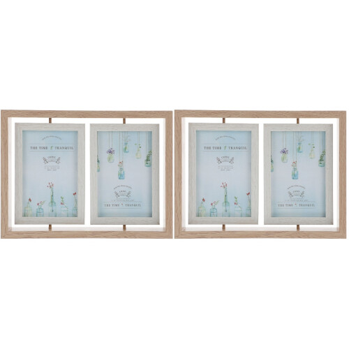 2 Pcs Siamese Rotating Photo Frame Double Sided Holder 1