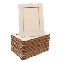 15Pcs Light Yellow Wooden Picture Frames DIY Craft Frames with Stand