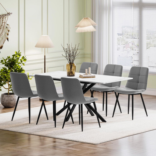Joolihome 2 PCS Dining Chairs, Linen Breathable Cushion Seat 2