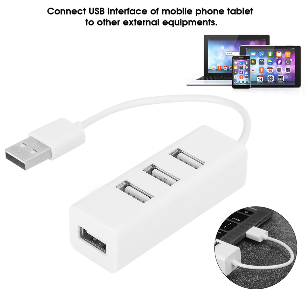 Usb 4-Port Hub Docking Station Portable Data Transfer Computer Parts White 9321346827986