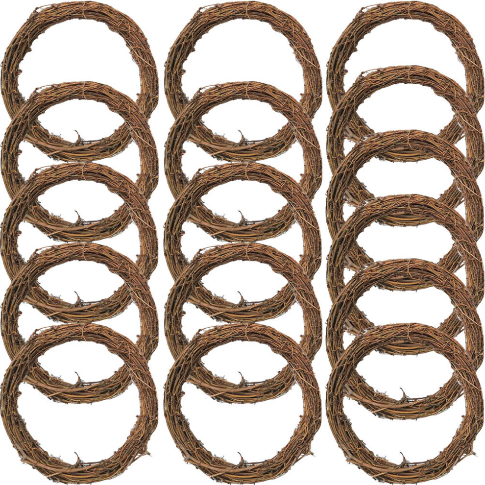 Aboofan 32 Pcs Natural Rattan Wreath Making Hoops Vine Branches