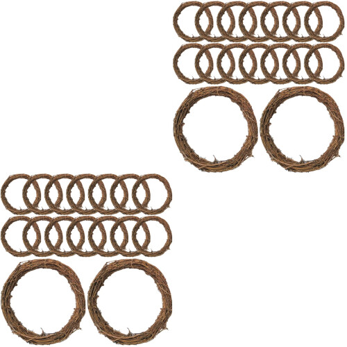 32 Pcs Natural Rattan Wreath Making Hoops Vine Branches 2
