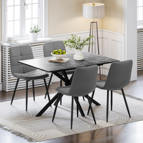 Joolihome 6 PCS Dining Chairs, Linen Breathable Cushion Seat 2
