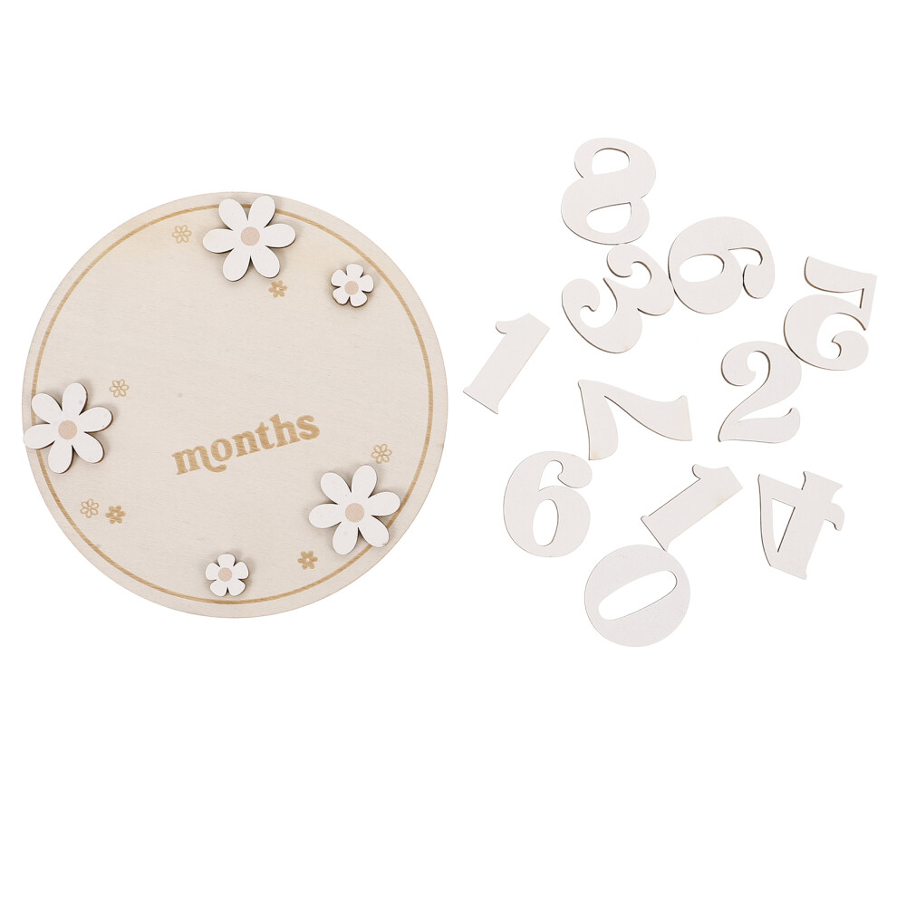 3 Sets Wooden Baby Milestone Discs Artibetter