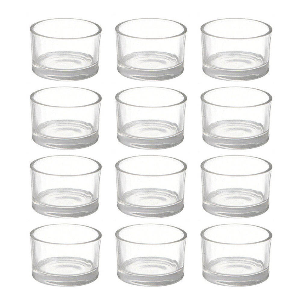 12pcs Clear Glass Tealight Candle Holders-image-OPC-PKCHPZQ-NEW