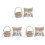 3 Sets Linen Wedding Ring Pillow Lace Bowknot Cushion 2