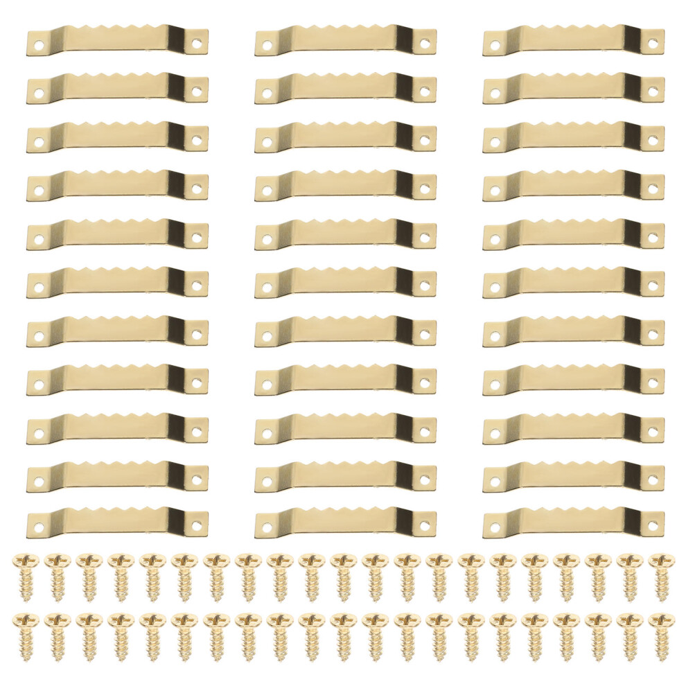 100Pcs Solid Yellow Stainless Steel Serrated Frame Hooks For Hanging 3183481713342