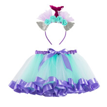 3pcs Grenadine Tutu Skirt Mermaid Hair Christmas Costume for Kids L