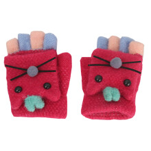 2 Pairs Kids Warm Knitted Gloves for Outdoor Cycling