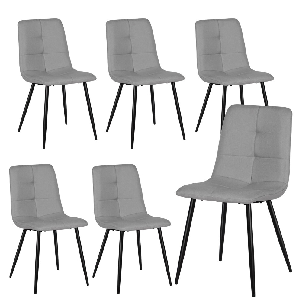 Joolihome 6 Pcs Dining Chairs Set, Faux Leather Cushion Seat