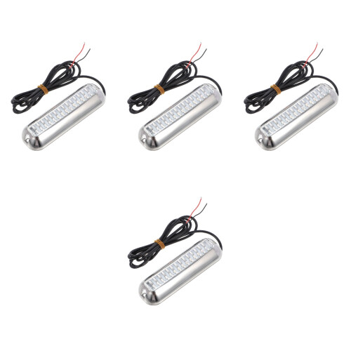 4pcs LED Underwater Boat Light Waterproof Stainless Steel 2