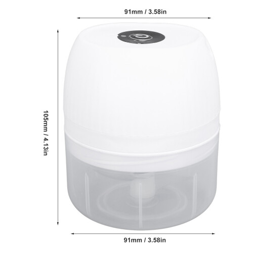 Hachoir à ail électrique mini 250ml compact blanc 1