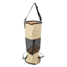 Portable Khaki Trash Bag with Lanyard for Boats and Outdoor Use