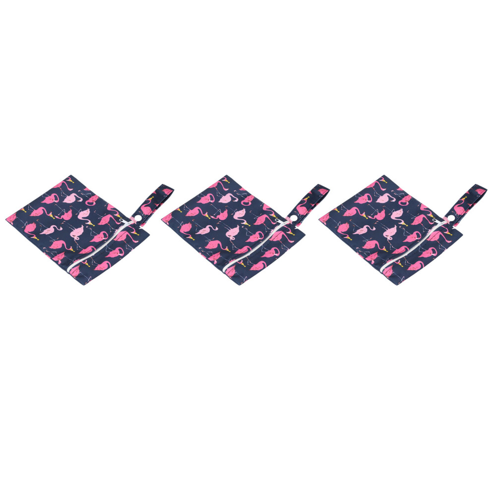 Reusable 3pcs Wet Bag Set for Baby Diapers with Detachable Strap T12