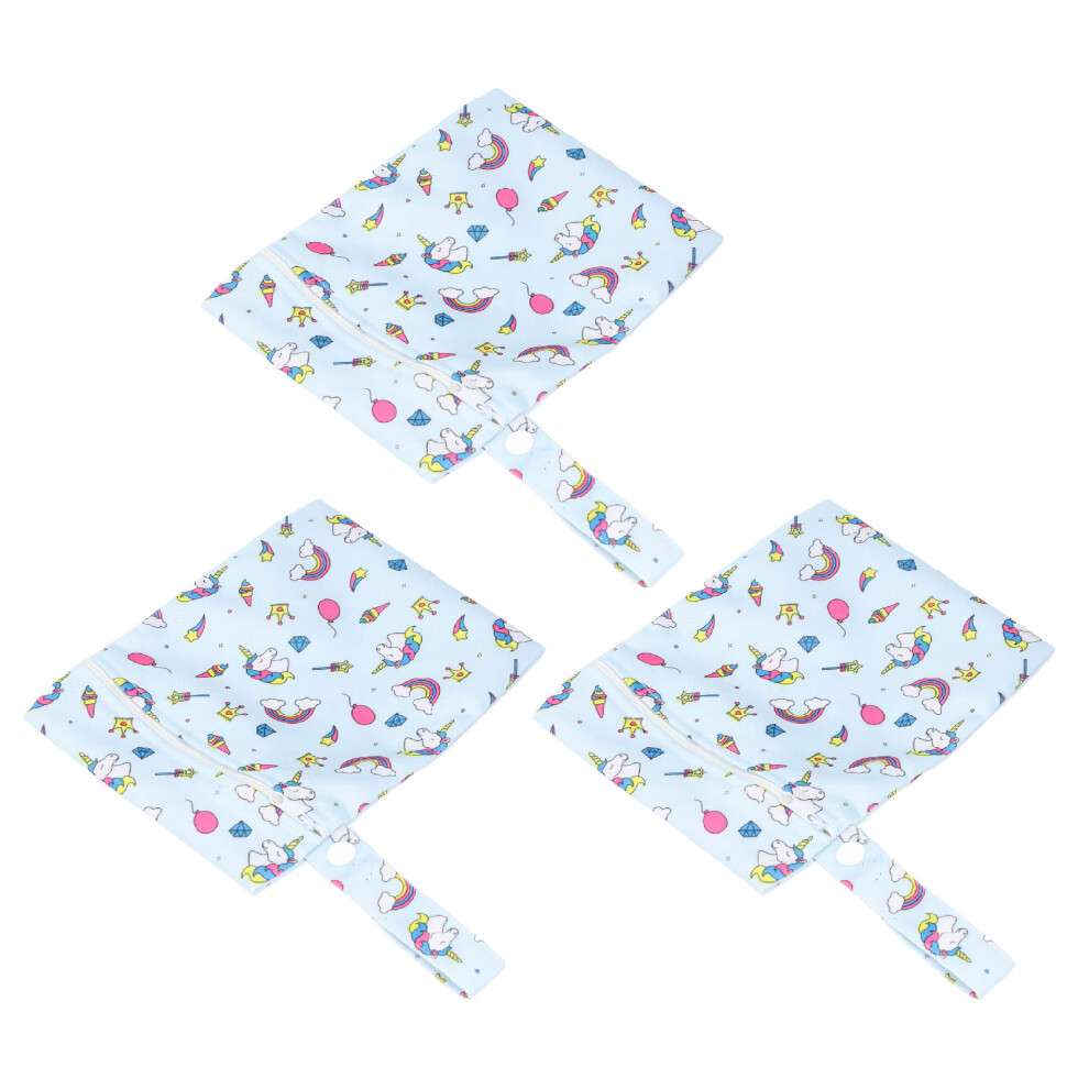 3pcs Waterproof Cartoon Wet Bag with Snap - Washable & Reusable T21