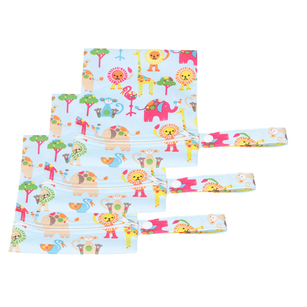 3pcs Cloth Diaper Wet Bag with Sturdy Zipper & Carry Strap T10