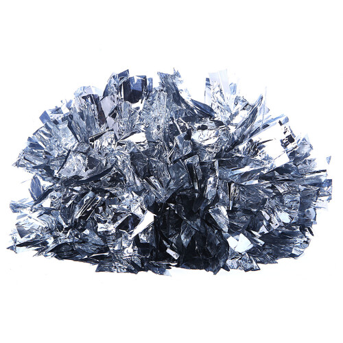 Plastic Handheld Fluffier Cheerleader Pompoms with-Silver