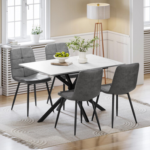 Joolihome 2 PCS Dining Chairs Set, Faux Leather Cushion Seat 2