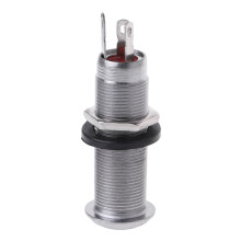 1pc Chrome Guitar Bass Cylinder Output Jack Flush 1/4"-Silver