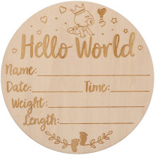 2pcs Wooden Baby Birth Announcement Sign Newborn Name Photo Prop