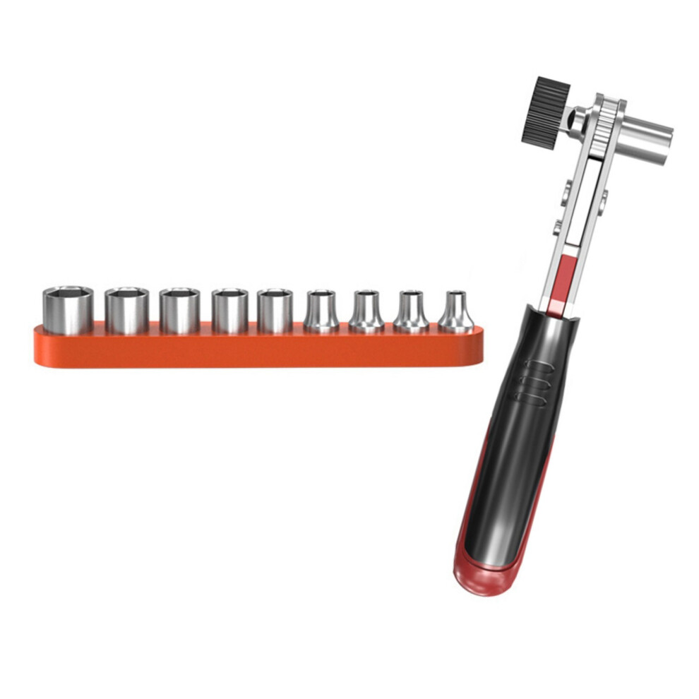 Compact Ergonomic Ratchet Socket Spanner-Nine Piece Wrench An 7754000000548