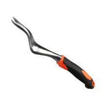 Steel Gardening Root Weeding Tool Comfort Grip For-Black Orange