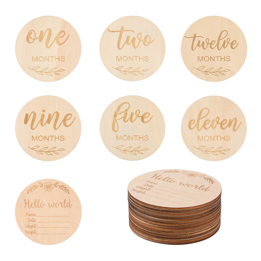 2Pcs Baby Monthly Milestone Cards Pregnancy Announcement Photo Props Aboofan