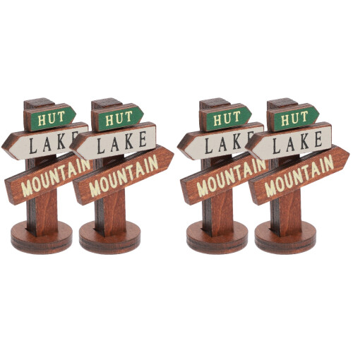 4 Pcs Mini Sign Post Wood Garden Accessories 1