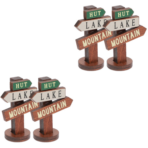 4 Pcs Mini Sign Post Wood Garden Accessories 2