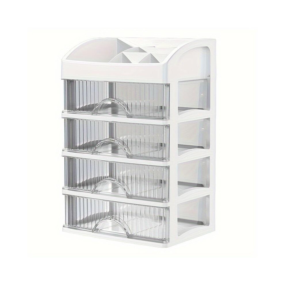 (White, 2 Layers(1 Drawer)) Drawer Type Desktop Storage Rack, Multifunctional Storage Holder For Cosmetics, Jewelry, Stationery, Home Organizer For Be 5052655477749