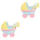2pcs Stroller Resin Cake Topper Party Decor 3