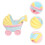 2pcs Stroller Resin Cake Topper Party Decor 10