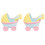 2pcs Stroller Resin Cake Topper Party Decor 2