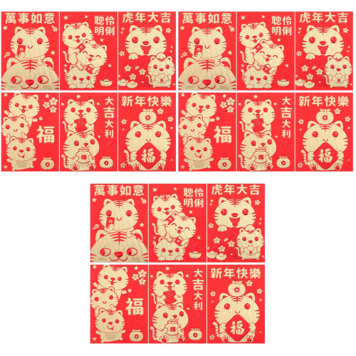 180 Pcs Chinese New Year Red Envelope Tiger Pattern Money Packet 2
