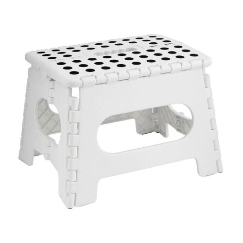 (White) 9 inch folding step stool for adults-child-infant (Black, White)