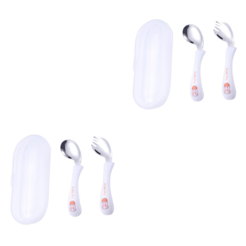 2 Sets Children Tableware Spoon Fork Practice Set 2