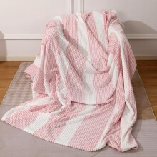 (Waves Pink, Large (200×240)) Cozy Fleece Blanket with Multiple Designs: Luxurious Faux Fur Mink Throw for Ultimate Comfort soft