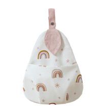 Bedside Storage Pocket Organizers for Nursery Baby Cot, Rainbow Leaves Design, Cotton Fabric, Neat & Organized Baby Room