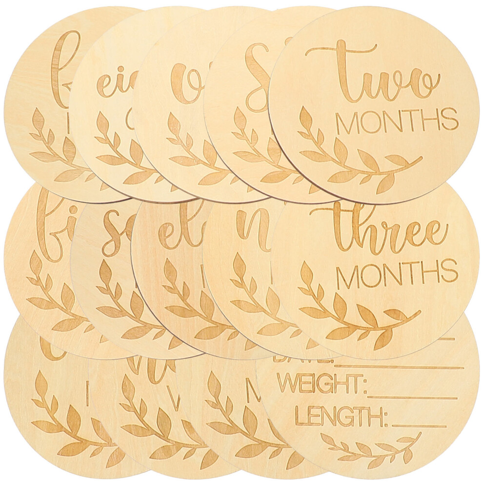 42 Pcs Wood Milestone Discs Baby Month Slices Solustre