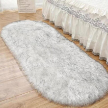 (white, 60cm*90cm(23.62inch*35.43inch)) Modern Plush Soft Faux Fur Large Rug, 1 Piece Non-slip Floor Carpet with Comfort Surface, Durable Decorative Mat for Home Living Room